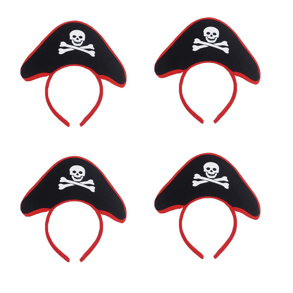 

4 Pcs Cosplay Party Head Hoops Halloween Costumes Men Pirate Headbands Party Hair Hoop Cosplay Headdress Kids Pirate Costume