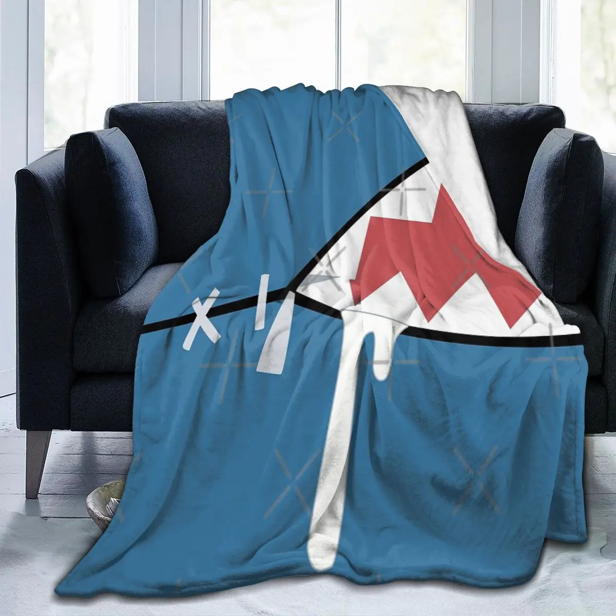 

Одеяло Gawr Gura с акулой рот, одеяло для лица, модное Походное одеяло с антипиллингом разных размеров