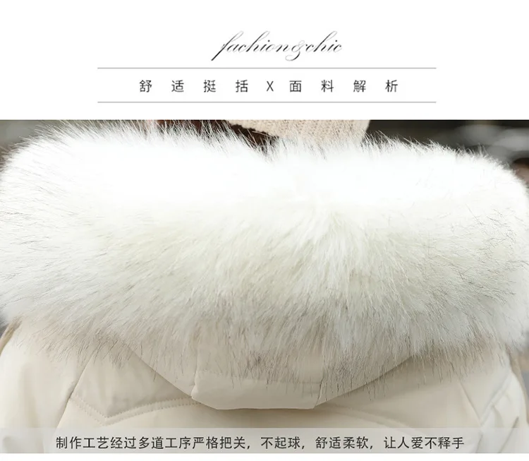 Europe and the United States winter street temperament commuting thick coat big hair collar long cotton women 2022 new