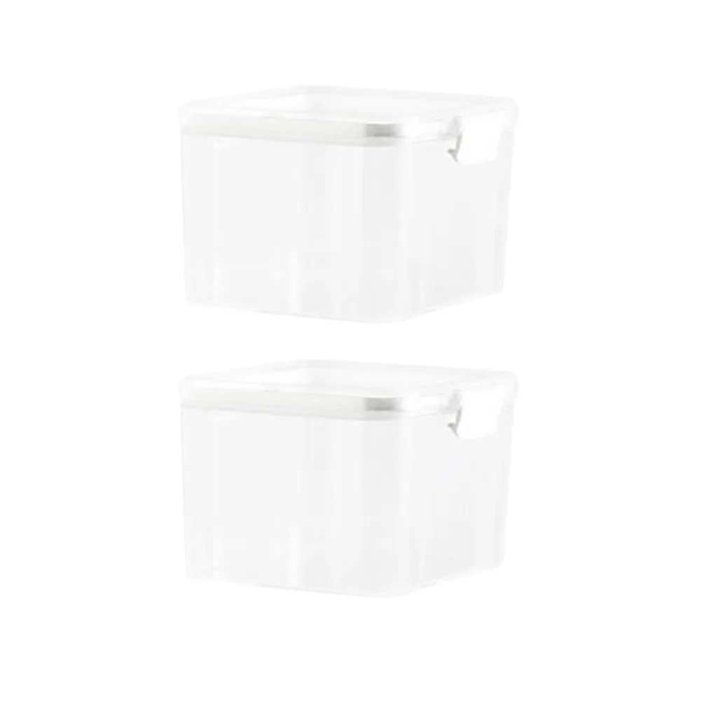 

2 шт. прозрачный герметичный контейнер, Квадратный Контейнер для хранения, банки для хранения злаков