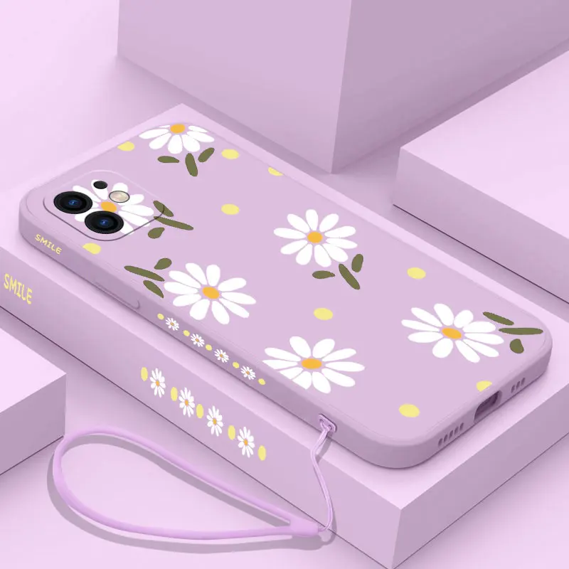 

Chrysanthemum Phone Case For iPhone 14 13 12 11 Plus Pro Max Mini X XR XS SE2020 8 7 6 6S Plus Cover with Strap