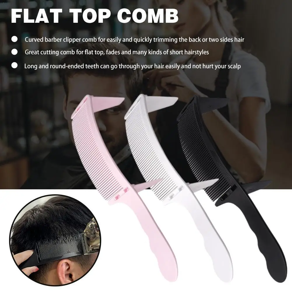 

Creative Positioning Comb Barber Hair Cutting Flat Top Comb Salon Hairdressing Clipper Curved Comb for Men Hair Styling Tool