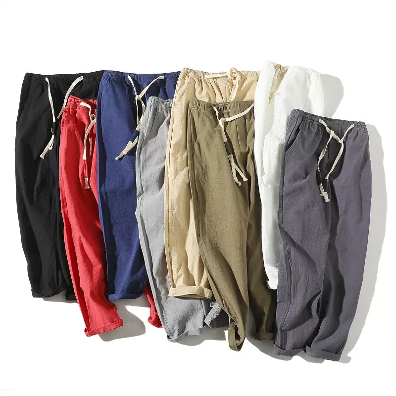 New in Joggers Men Summer Casual Slim Ankle-length Trousers Men Lightweight Solid Breathable Streetwear Sweatpants Men jackets