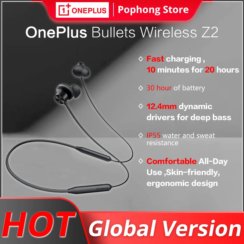 Global Version Oneplus Bullets Wireless Z2 Wireless Earphone