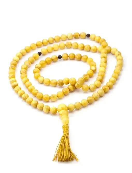 Длинные чётки на 108 бусин из натурального