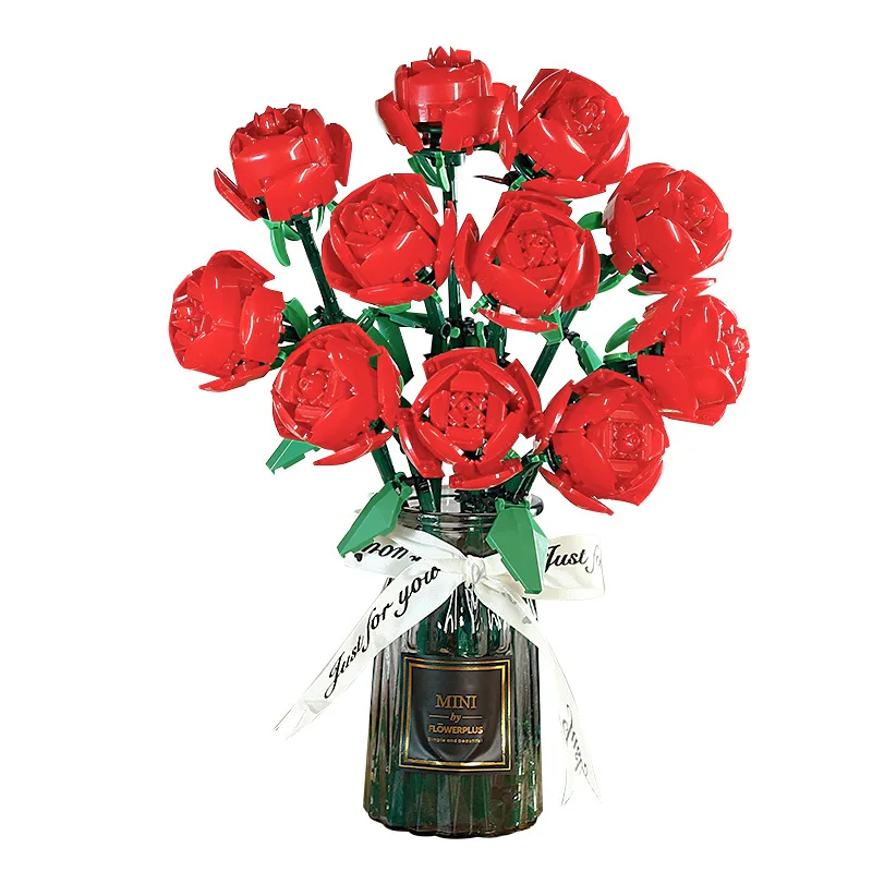 

Конструктор «розы» в сборе, Детский конструктор, букет цветов, орнамент, подарок для подруги на День святого Валентина, День рождения, Рожде...