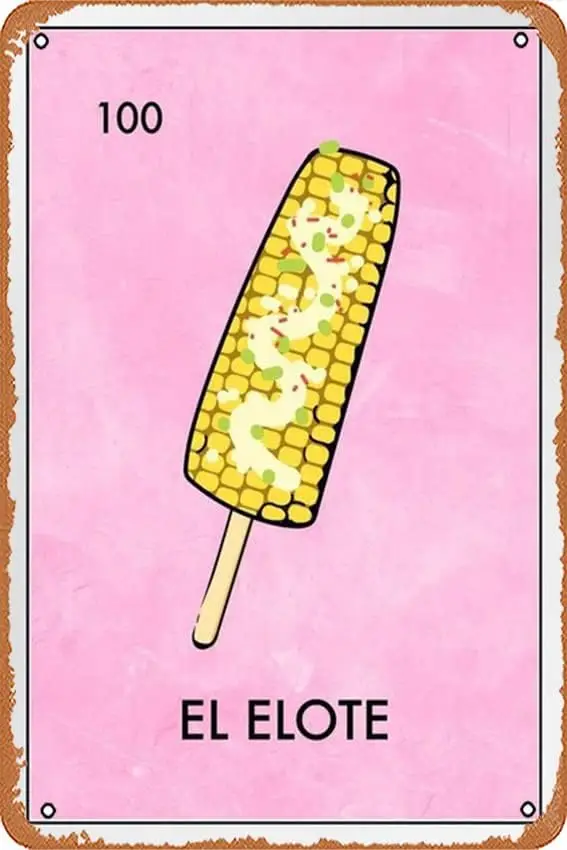 Винтажные жестяные знаки El Elote мексиканская лотерейная пародия уличная