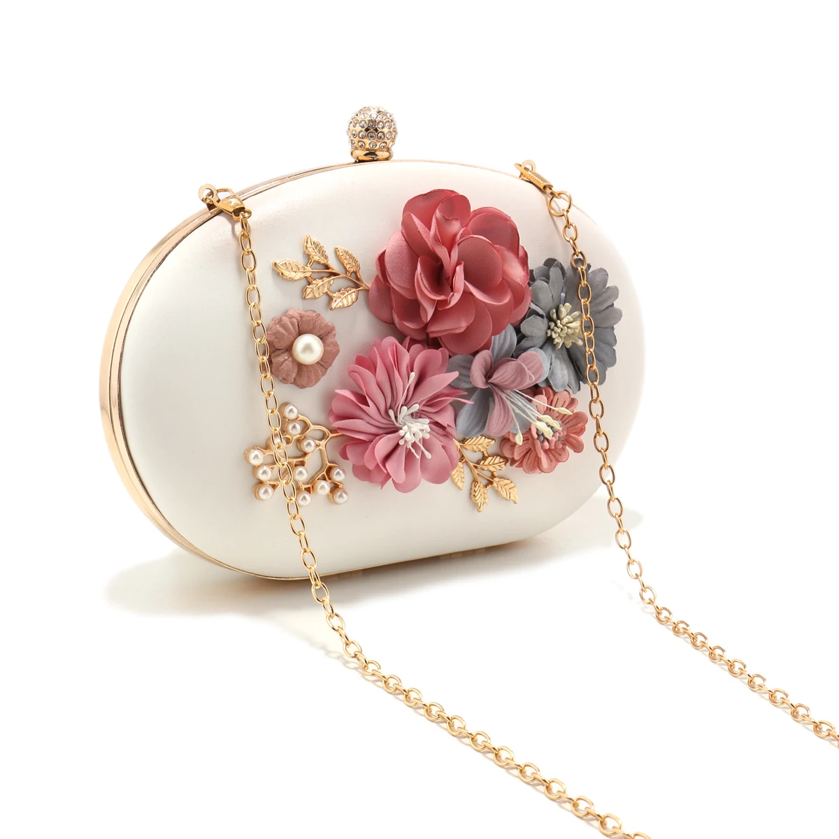 Блестящие вечерние сумки с металлической цепочкой Женский Свадебный клатч