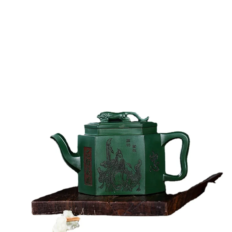 

Yixing Handmade Teapot Mbaw Laiz Fax Carving filter handmade nixing clay customized gifts authentic Long Dan theiere