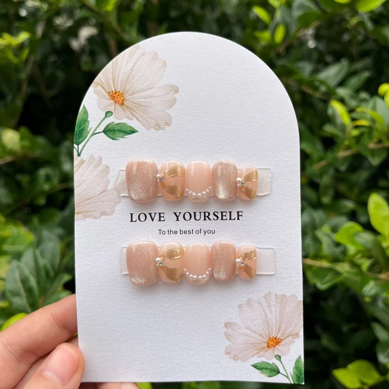 Misskitty ручной работы с прессом на искусственных ногтях короткая лестница для