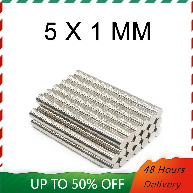 

100/200/300/400/500 Pcs 5x1mm Fridge Magnet NdFeB Neodymium Magnets N52 Rare Earth Magnets Small imanes Permanent Magnetic Disc