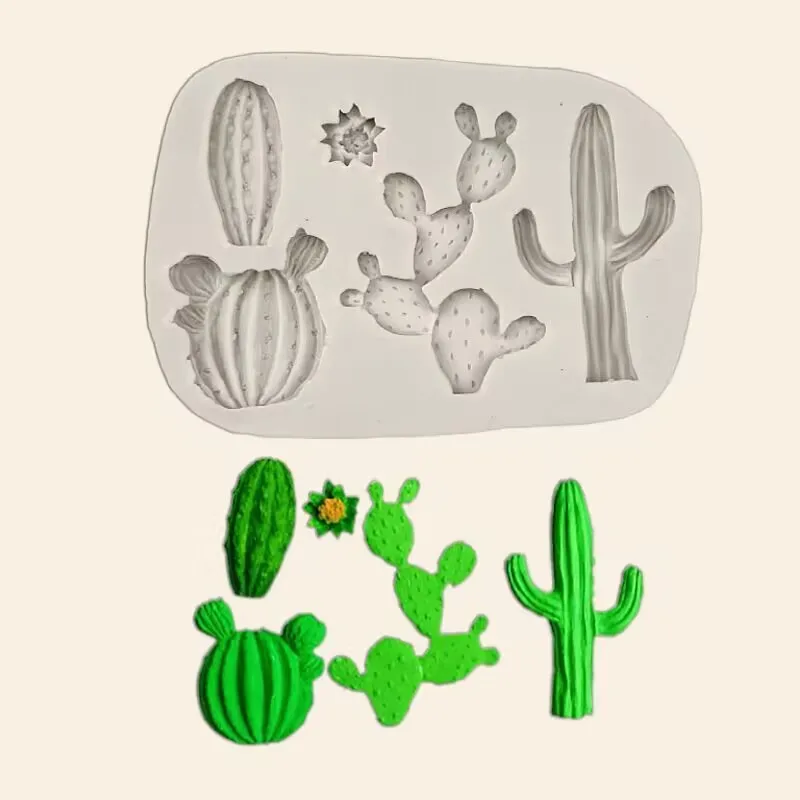 

Cactus Plant Silicone Mold for Fondant Cake Decor Cupcakes Sugarcraft Cookies Candies Cards and Clay Resin Bakeware Tools