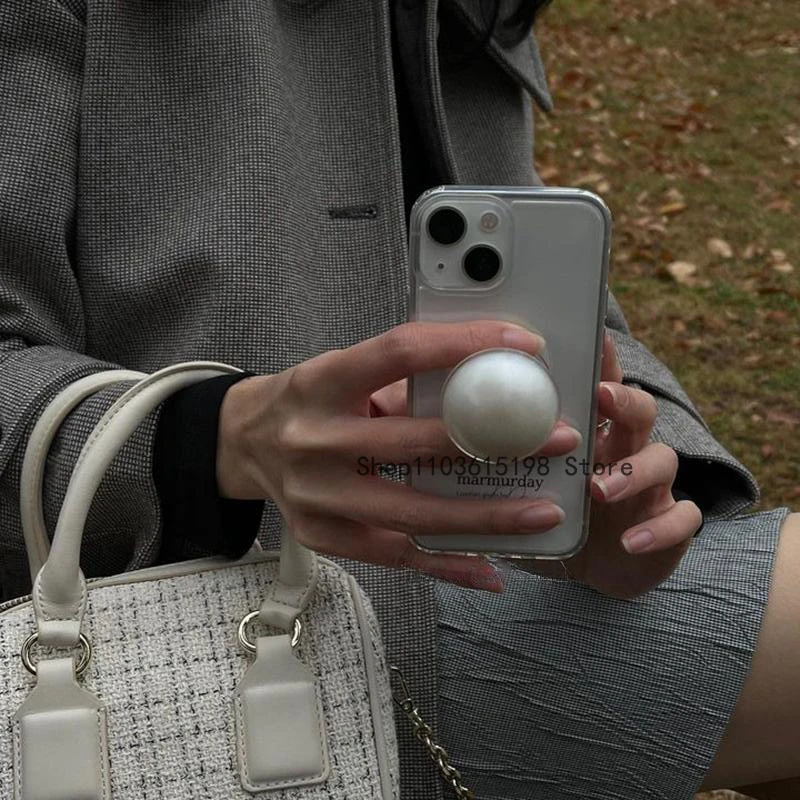 INS милый 3D жемчужный полусферический кронштейн Griptok для iPhone Samsung Huawei