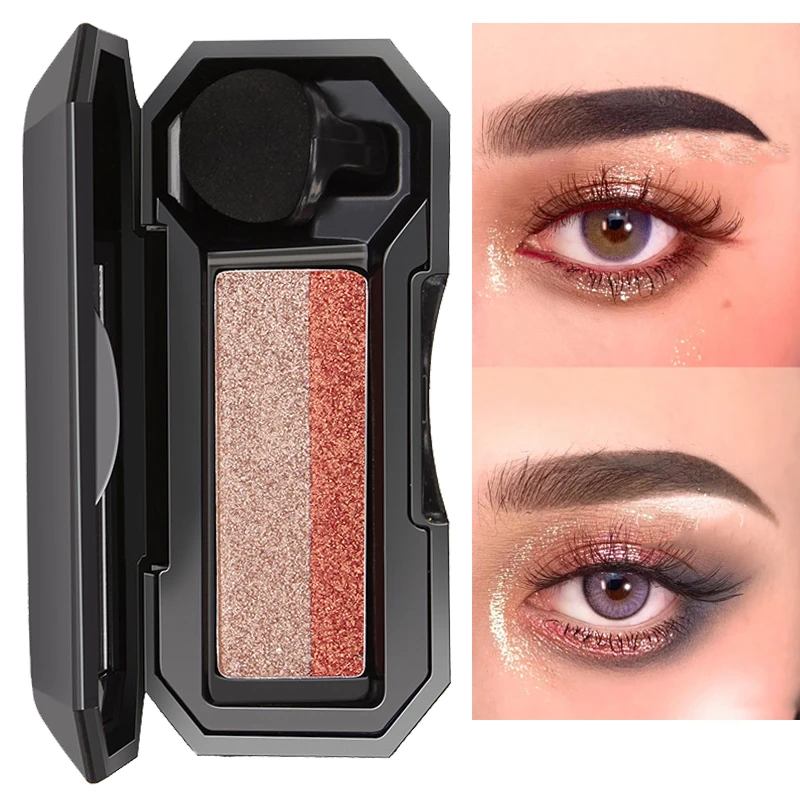 

Double Color Eyeshadow Palette Waterproof Smoky Matte Glitter Eyeshadow Glitter Shimmer Eye Shadow Makeup Palette Cosmetics