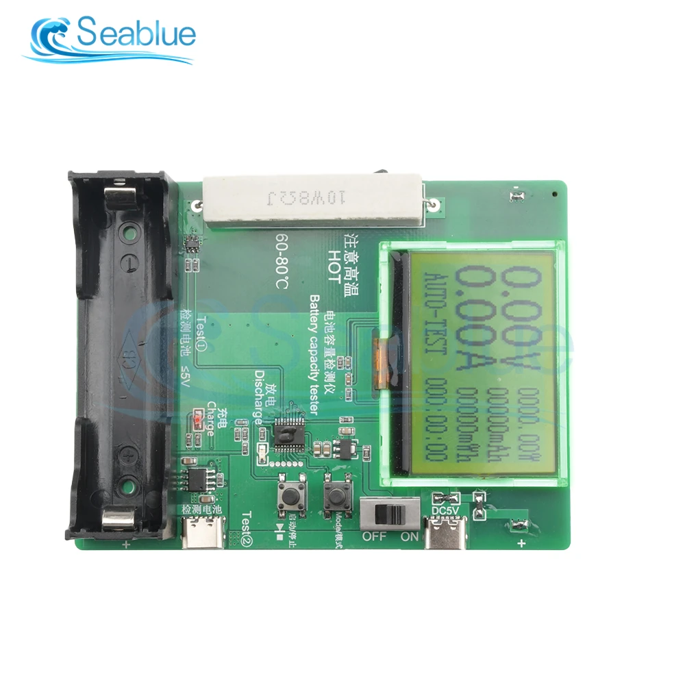 Тестер емкости аккумуляторов 5-12 В постоянного тока с ЖК-дисплеем мА · ч MWh для