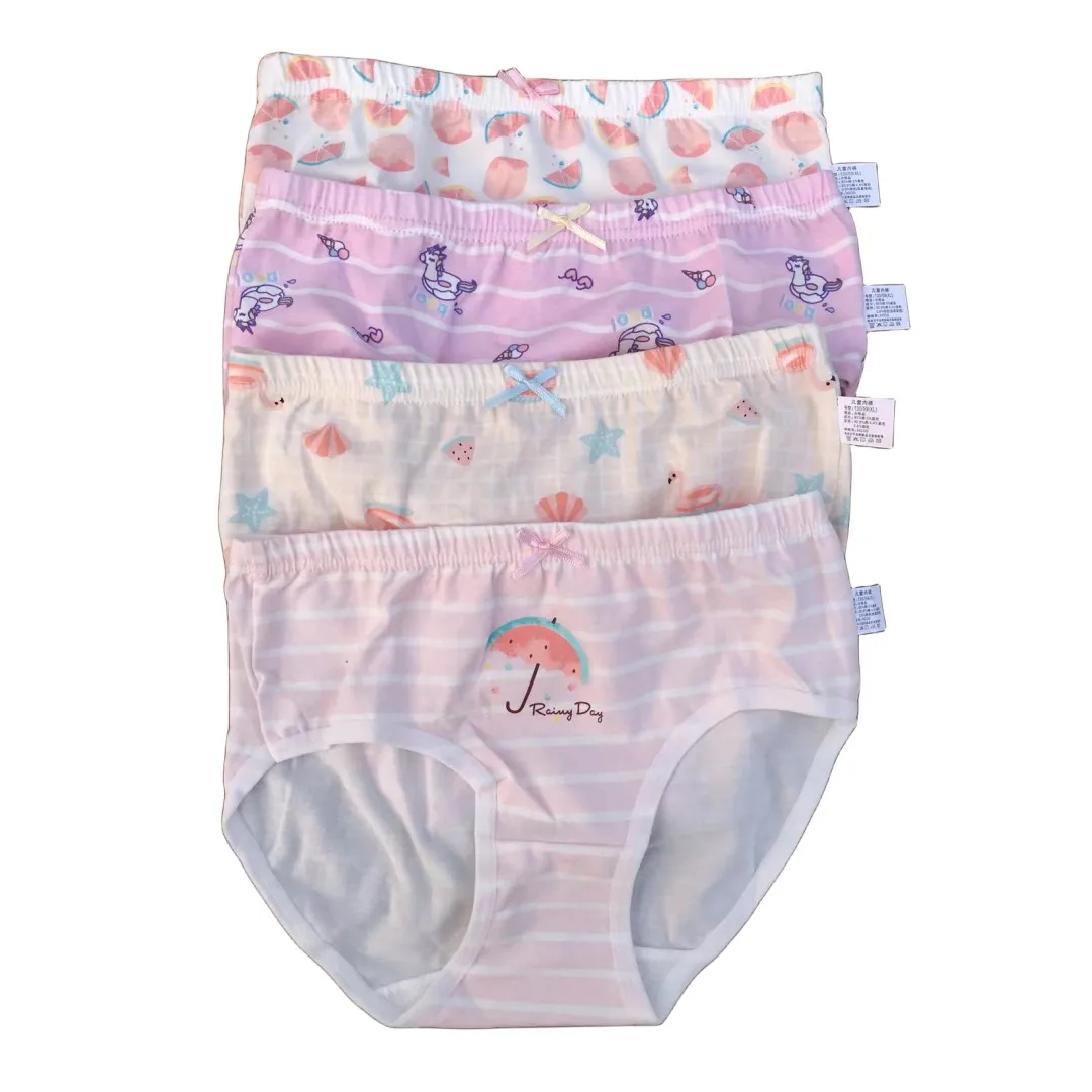 2 шт./партия дышащие трусы для девочек с принтом