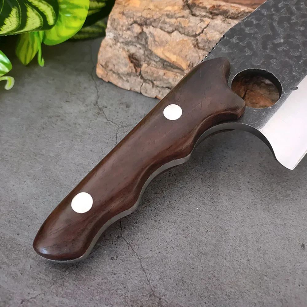 Тяжелый нож ручное кованое лезвие мясника для обвалки тесак измельчитель мяса