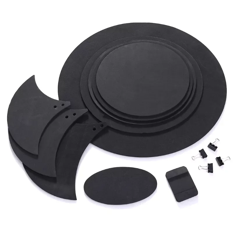 

10pcs Bass Snare Drum Sound Off Mute Silencer Drumming Rubber Practice Pad Set