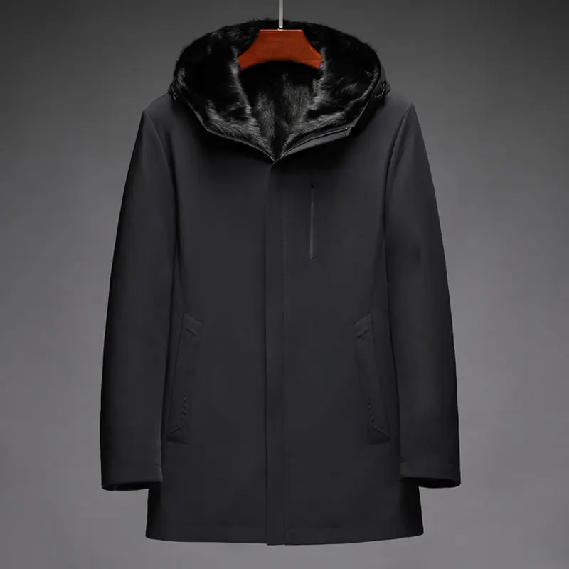 

Мужская зимняя куртка с подкладкой из натурального меха