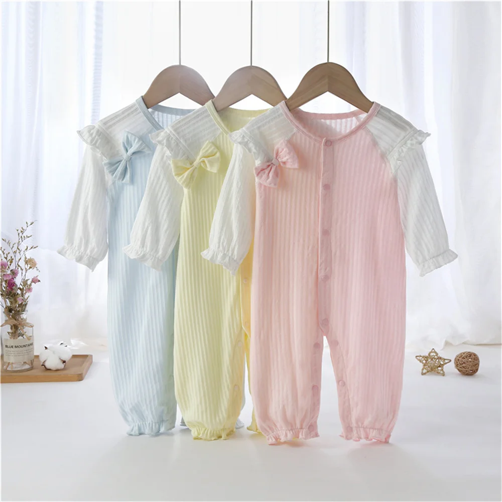 

Spring and Autumn Baby Long Sleeve Comfortable Newborn Bodysuit Cotton Soft Moisture Absorbing and Breathable Romper