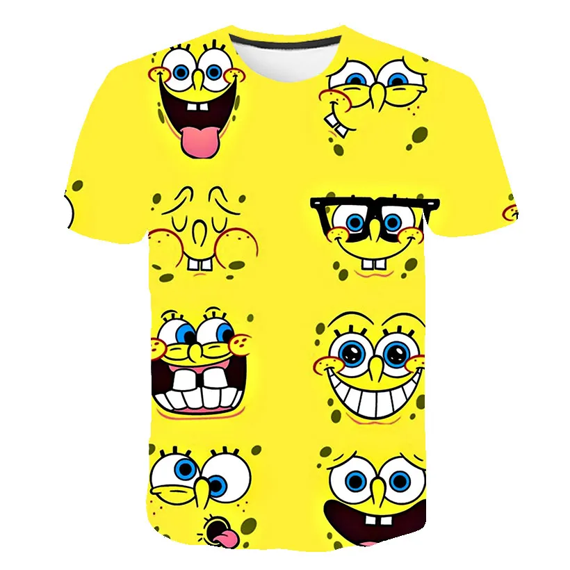 3-14 Years old Hot Sale New funny Piestars and SpongeBobs 3D T Shirt T-Shirt boy girls Tshirt Casual Sport Top Tees 3-14T |