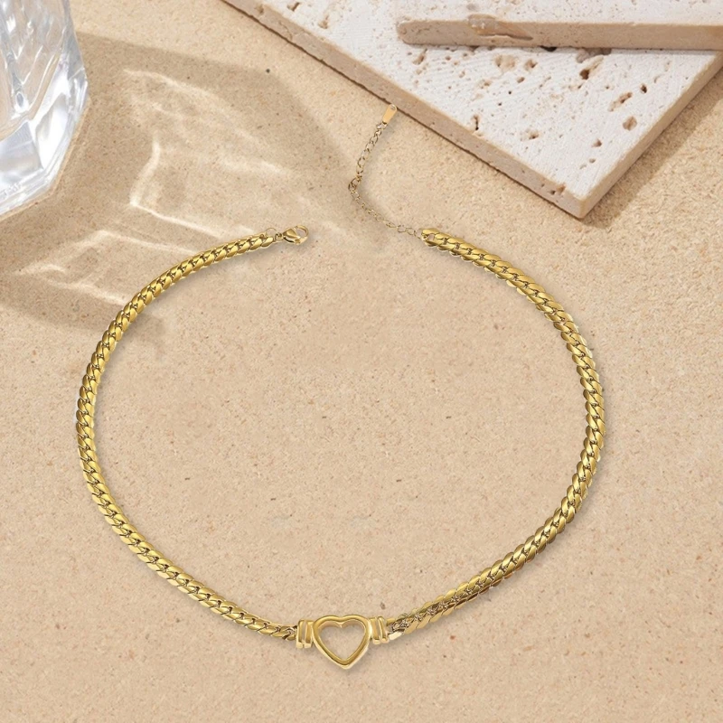 95AB стильное ожерелье с полым сердцем многофункциональная плетеная цепочка