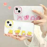 disney winnie the pooh cartoon phone cases for iphone 13 12 11 pro max xr xs max x couple fashion anti drop soft clear tpu cover