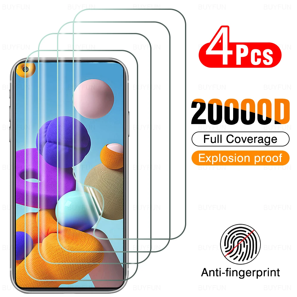 

4pcs Hydrogel Film for Samsung A21s A224G M224G A225G A22S5G A23 Screen Protector Protective HD Transparent Waterproof Bendable