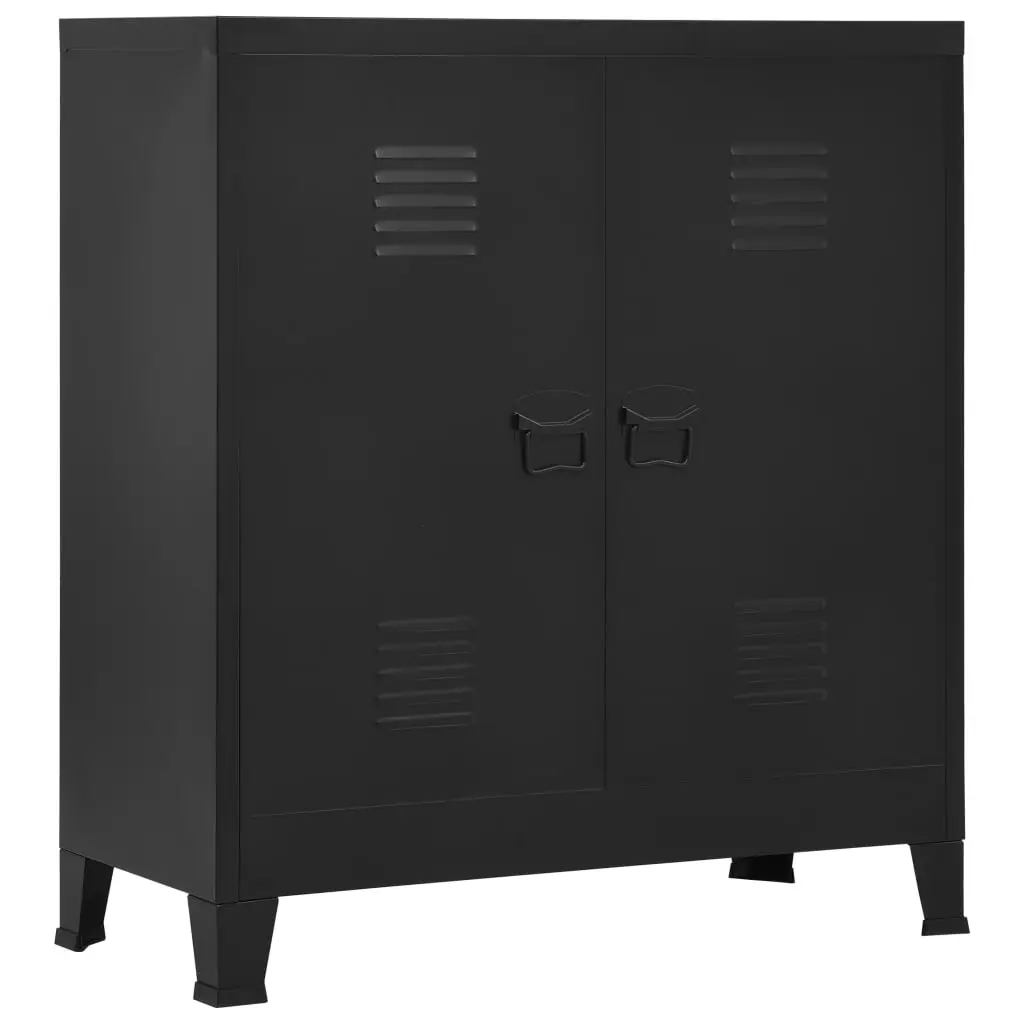 

Office Filing Cupboard Storage Cabinets Industrial Black 90x40x100 cm Steel