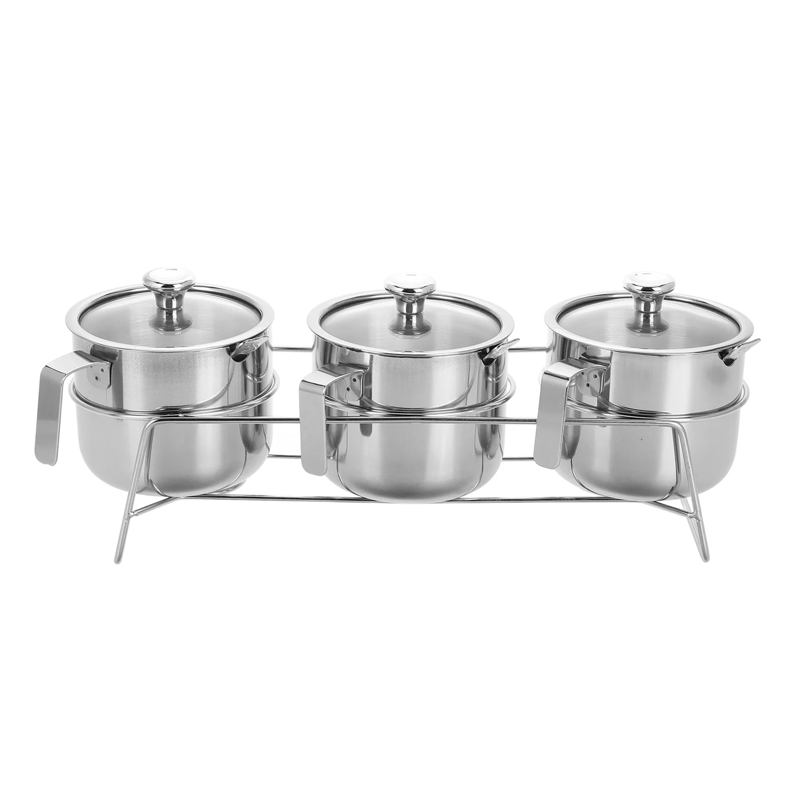 Jar Set Chili Oil Spice Jars Sugar Dispenser Condiment Pot Stainless Steel Holder Seasoning Storage Salt Bowl