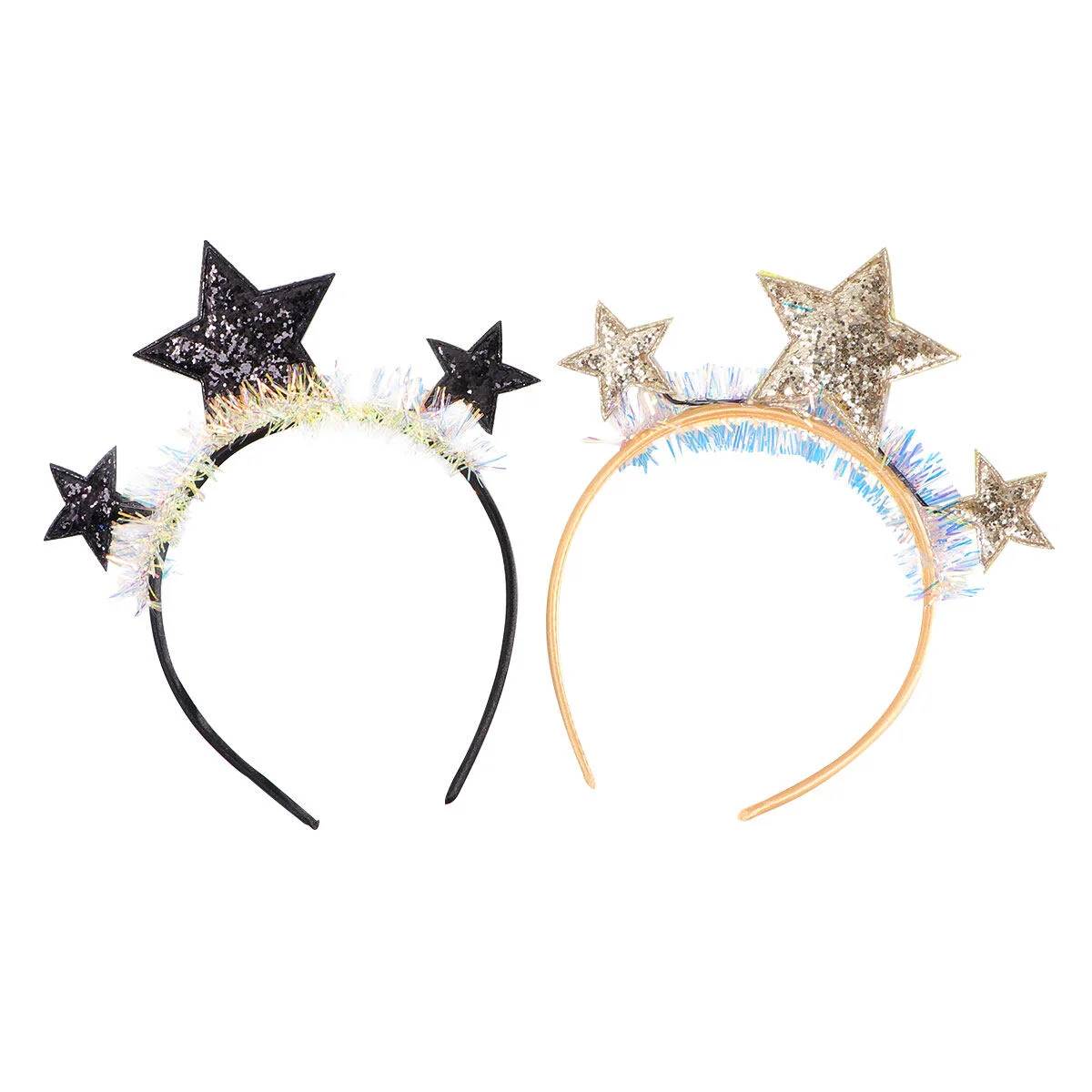 

2 Pcs Stylish Headbands Women Clothing Party Supplies Glitter Hair Accessories Hoops Pentagram Headdress Child