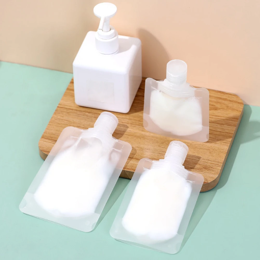 

1/3pcs Transparent Flip Cap Packaging Bag Plastic Stand Up Spout Pouch Portable Travel Fluid Makeup Packing Bag 30ml 50ml 100ml