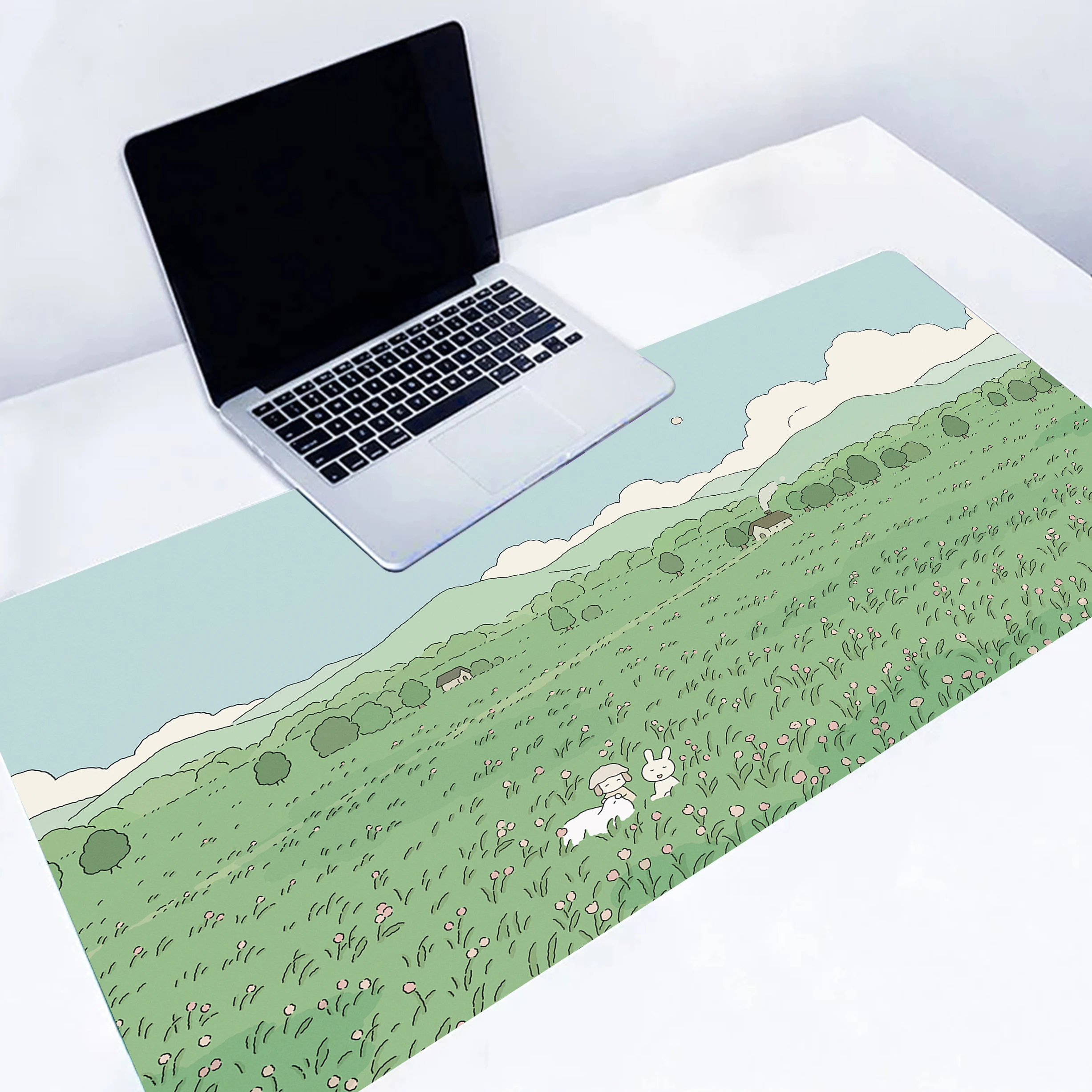 Большой милый игровой коврик для мыши с растениями XXL 90x4 0 см аксессуары офисной