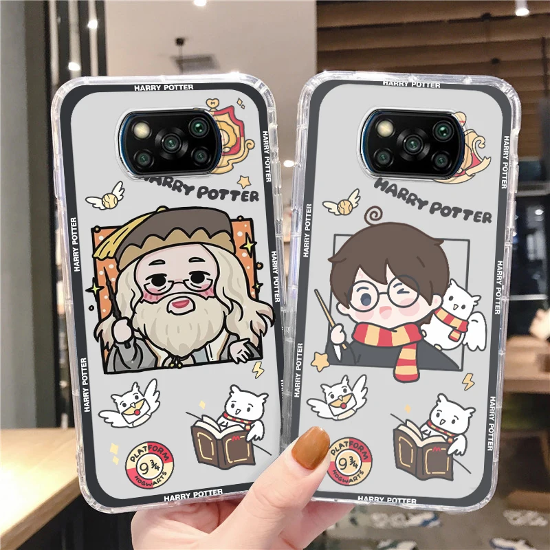 

Harries Wand Potters Anime Phone Case For Xiaomi Mi Poco X4 X3 NFC X2 F4 F3 GT M5 M5s M4 M3 Pro C40 C3 5G Transparent Cover