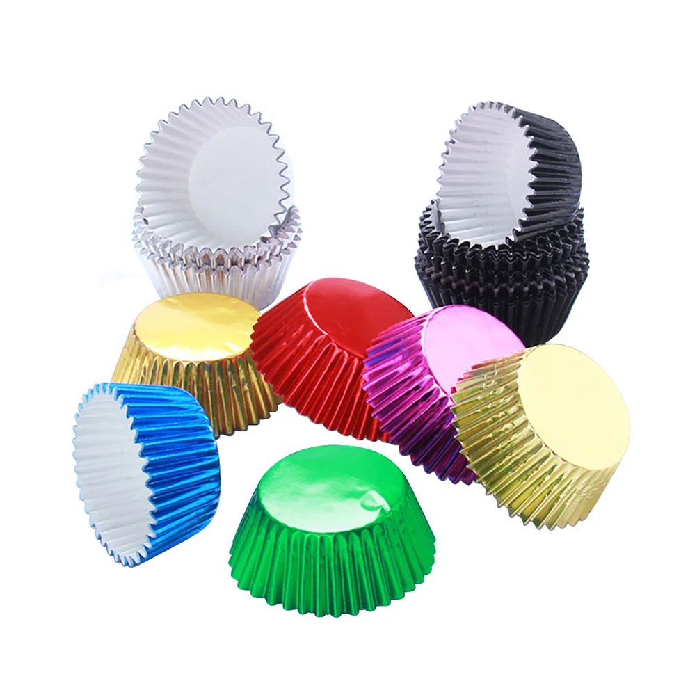 100 шт. чашки из алюминиевой фольги бумажная форма для торта вкладыши кексов