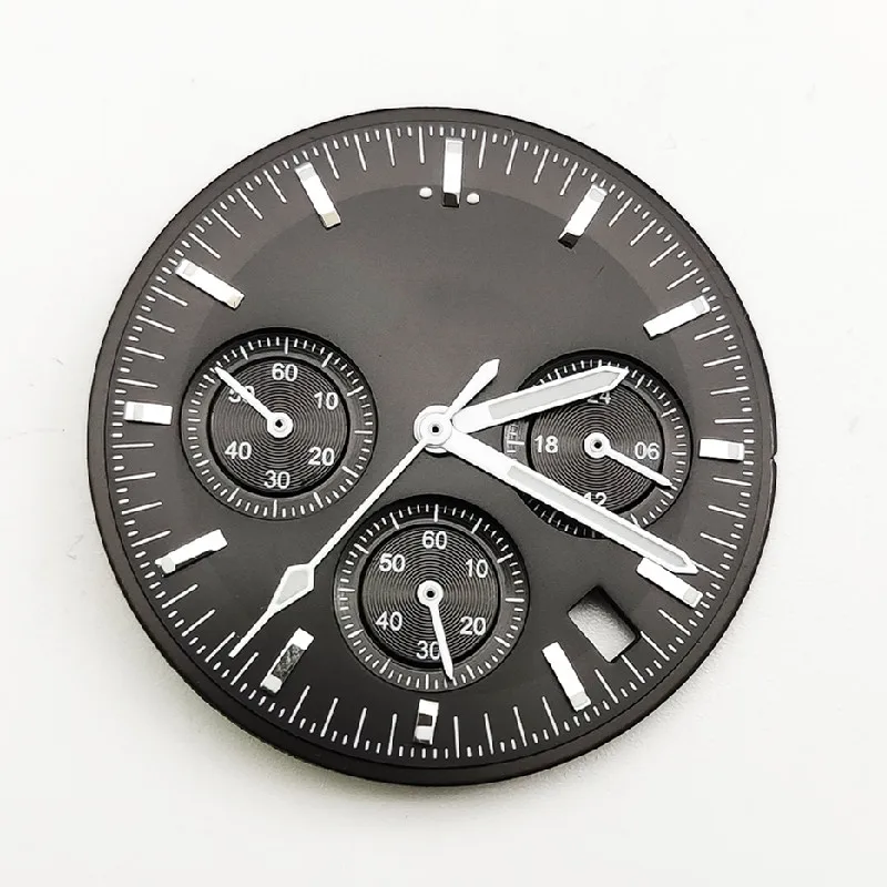 Quartz watch accessories VK63 movement dial black white 32.5MM modified watch face + hand C3 luminous 40mm case VK63 dial