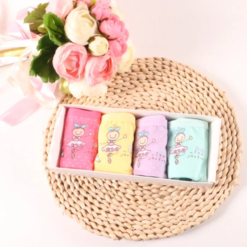 

4 шт./компл. детское нижнее белье с рисунком из мультфильма Нижнее белье для девочек, детские штаны для Боксер шорты Подарочный костюм От 2 до ...