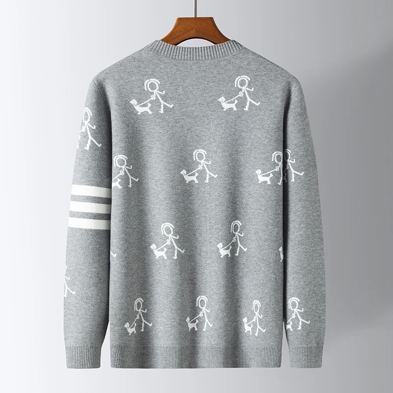 Мужской трикотажный кардиган с V-образным вырезом на пуговицах