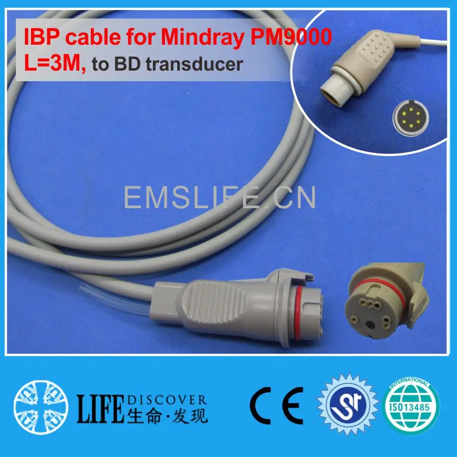Кабель Mindray PM9000 IBP для одноразового преобразователя давления Utah Abbott BD b. Br auu Edward -