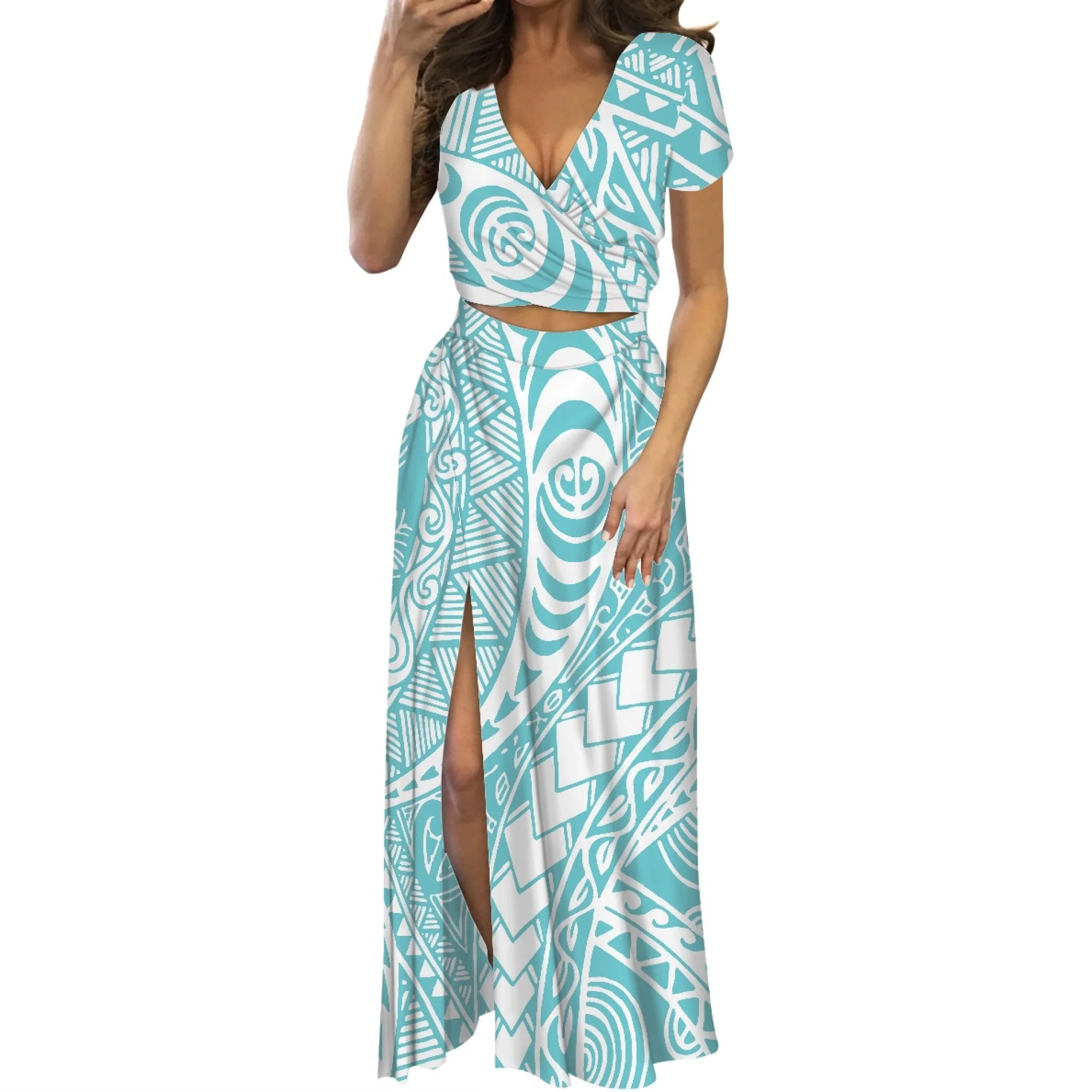 Женское длинное платье с коротким рукавом элегантное принтом в виде