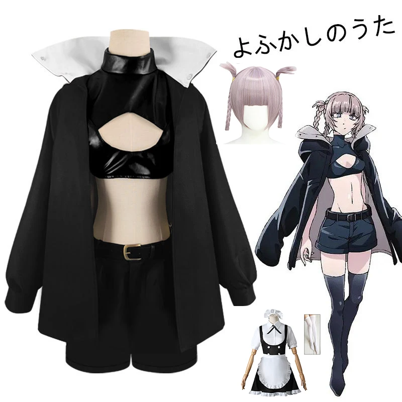 

Костюм для косплея нанькакуса назуна из «Call of The Night», парик, плащ, куртка, платье горничной, Yofukashi No Uta, костюм на Хэллоуин для женщин