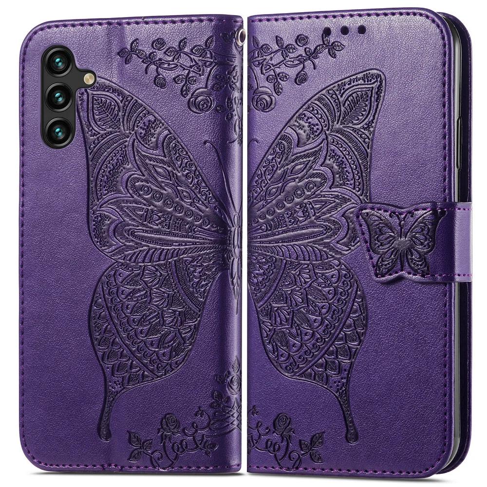 

2023 M14 A34 M54 A 54 5G 2023 Flip Case Butterfly Leather Book Coque for Samsung Galaxy A54 A24 A14 A04s 34 14 M 04 A04e Wallet
