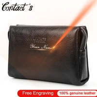 contacts genuine leather clutch bag for men password design casual hand wallet bags male long purse large capacity engrvaing