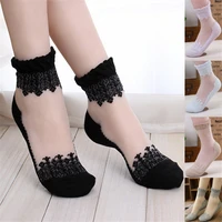 woman lace short sock thin socks loafer low cut no show boat invisible socks w011