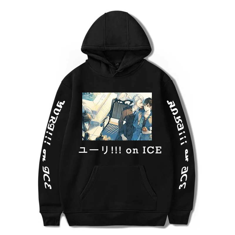 

New Hoodie Yuri! On Ice Hoodie Manga Harajuku Cetak Fashion Sweatshirt Pullover Pria/Wanita Pakaian