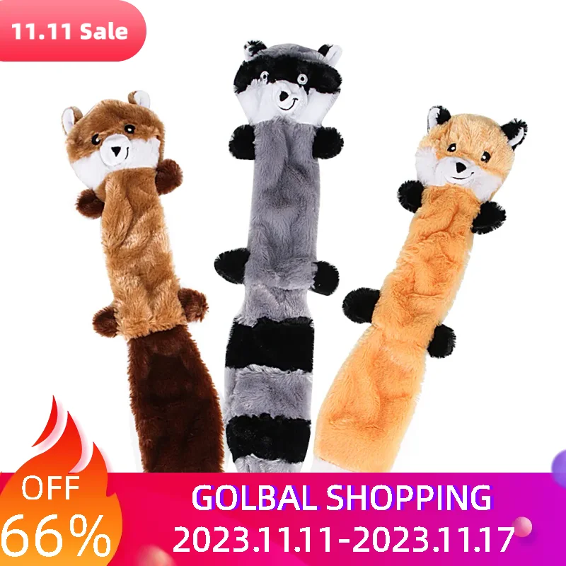 

3pcs Soft Plush Interactive Funny Gift Bite Resistant Home Stress Relief Teeth Cleaning Training Dog Squeaky Toy Durable Animal