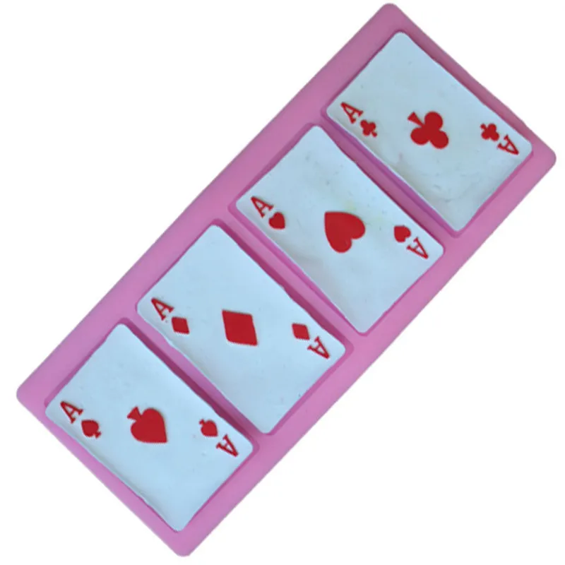 

1PC Silicone Bake Mold A Poker Cake Cookie Chocolate Playing Cards Mould Design Border Fondant Mold Kitchen Baking Tool Decor
