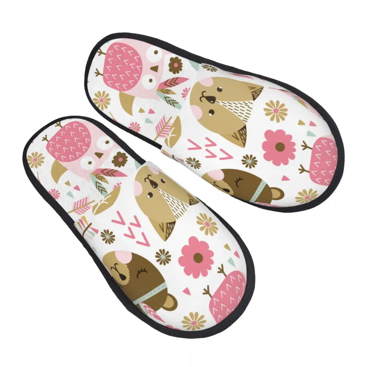 

Winter Slipper Woman Man Fashion Fluffy Warm Slippers Pink Animals House Slippers Funny Shoes