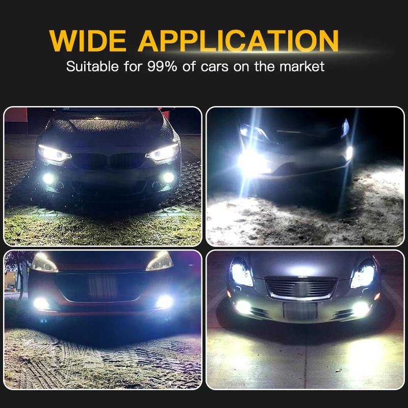 Фото 2 шт. 1800LM H8 H9 H11 H16(JP) Светодиодные фары 9005 HB3 9006 HB4 Автомобильные противотуманные фары Белые фары 100 Вт Лампа Супер яркая лампа Canbus №3