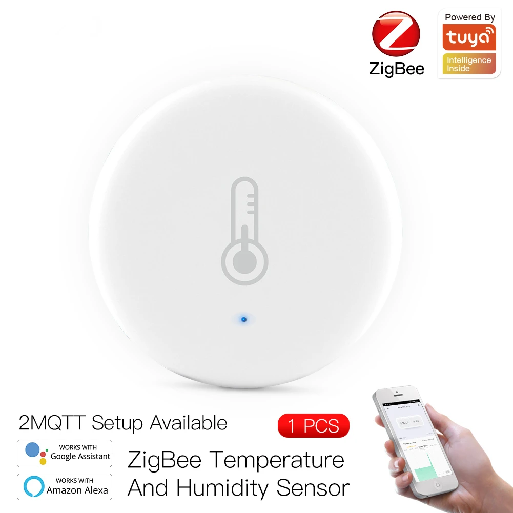 

Датчик температуры и влажности Tuya Zigbee, комнатный гигрометр, термометр, детектор, дистанционное управление с Alexa Google Home